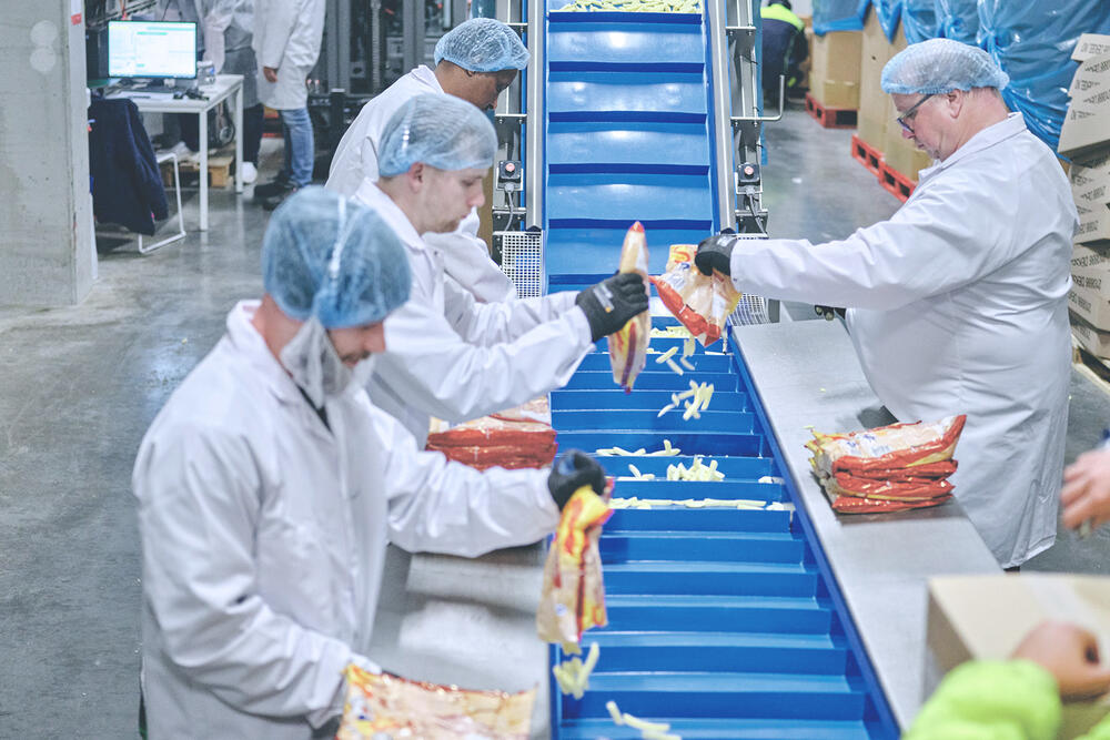 WAAK medewerkers aan het werk in Agristo rework project