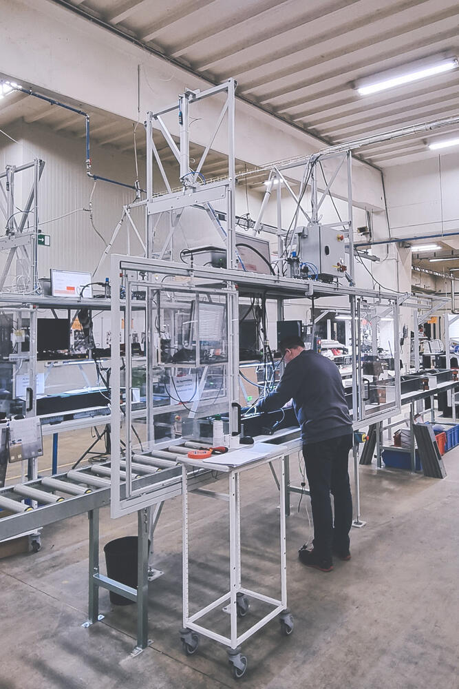 Work station in WAAK's metal assembly department